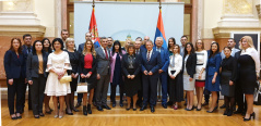 6 November 2019 The judges with Serbian Assembly Speaker Maja Gojkovic 